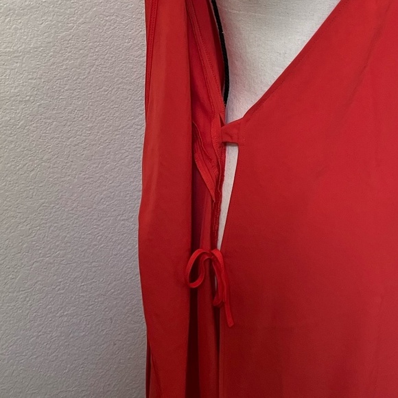 EVERLANE | The Japanese Goweave Tank Wrap Summer Dress in Red/Orange | Size 00 - Picture 10 of 12
